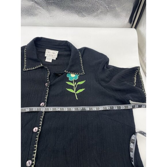 VTG Country Wear Floral Embroidered Blouse Sz 1X Art Boho Summer Top Casual - Picture 5 of 5